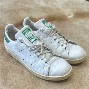 Adidas White and Green Stan Smith Sneakers Leather Upper